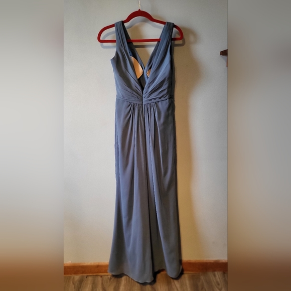 David's Bridal size 6 Steel Blue Bridesmaid's Dress - Picture 2 of 2
